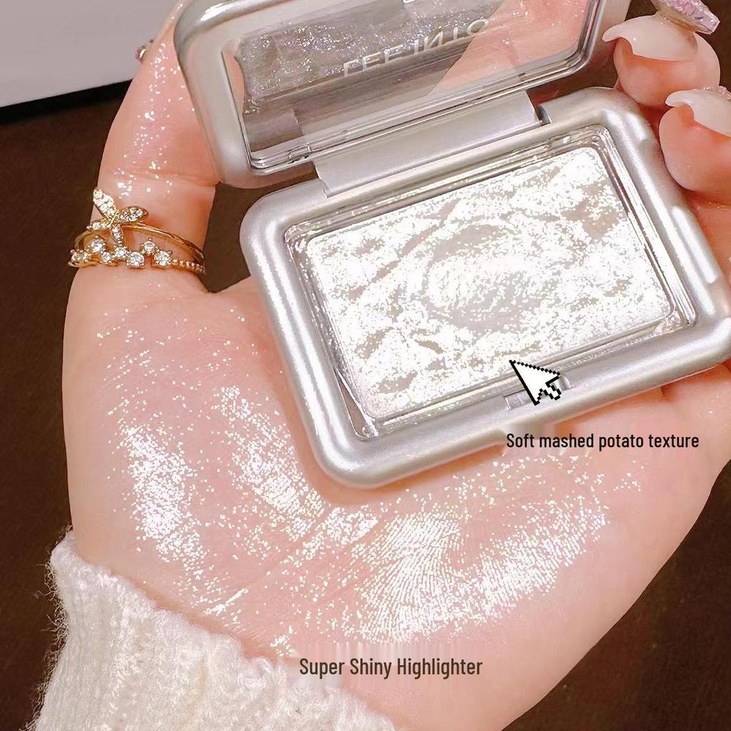 LEEINTO Dreamy Ripple Highlighter: Natural Shimmer Blush for Contouring and Body Brightening.