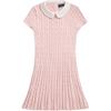 Polo Dress Cable Knit Cotton Kids Dresses Acacia-Pink CWPODRSG3D21011
