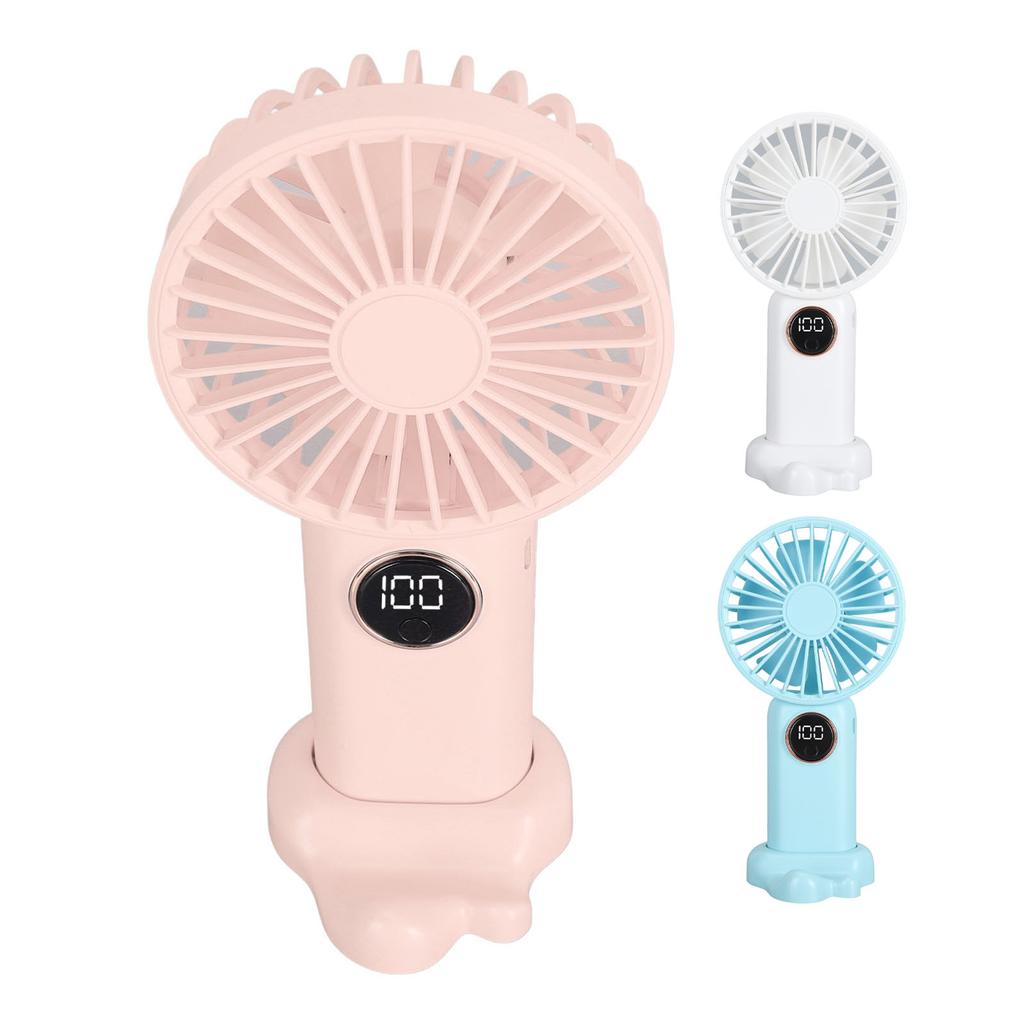 Handheld USB Fan with Base  Gears Wind Brushless Motor Rechargeable Silent Cooling Fan for Home Dor