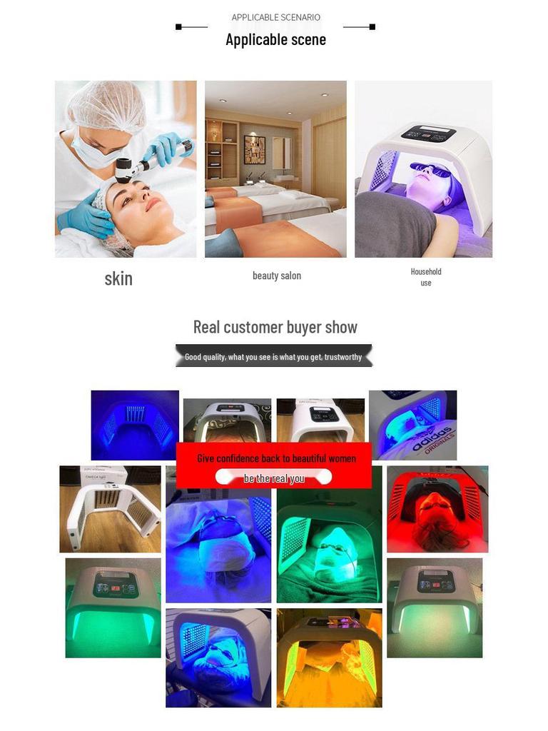 LED Spectrometer Seven-Color Photon Skin Rejuvenation Beauty Mask