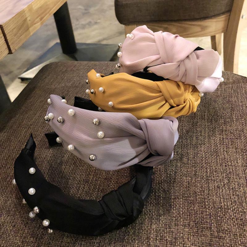 Fashion Women Bow Knot Beading Hairband Hair Sweet Girls Headband