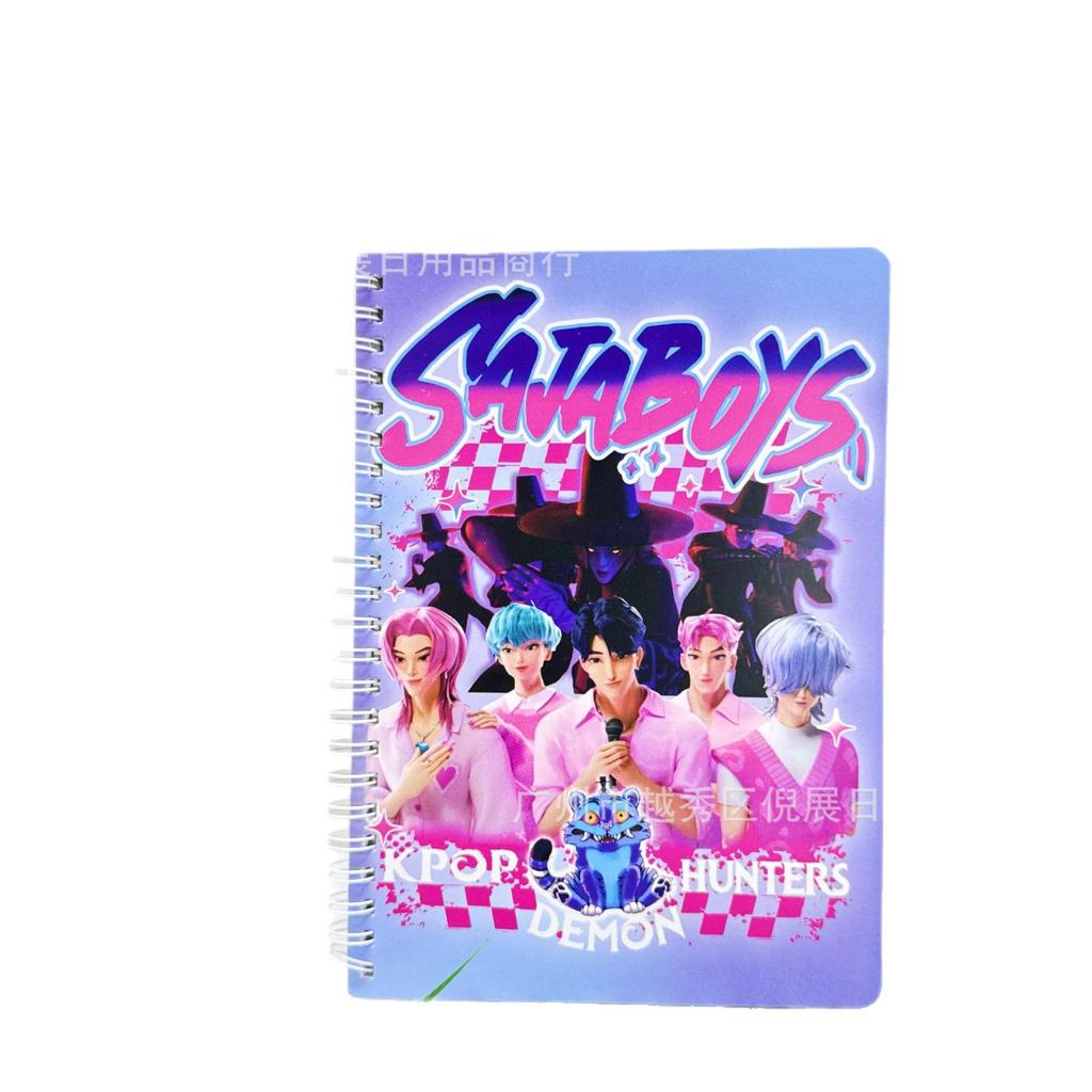 New Arrival 40 Sheets Kpop demon hunters A5 Spiral Notebook, Cartoon Anime Journal Notebook for Students & Fans