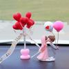 Cartoon Couples Car Ornament Model Wedding Couple Figure Car Center Console Balloon Decoration Auto Interior Dashboard Gifts