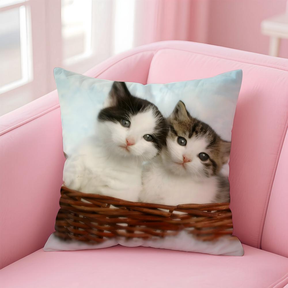 Cats Cushion Cover Linen Cushion Cover Soft Decorative Case For Sofa Home Decor