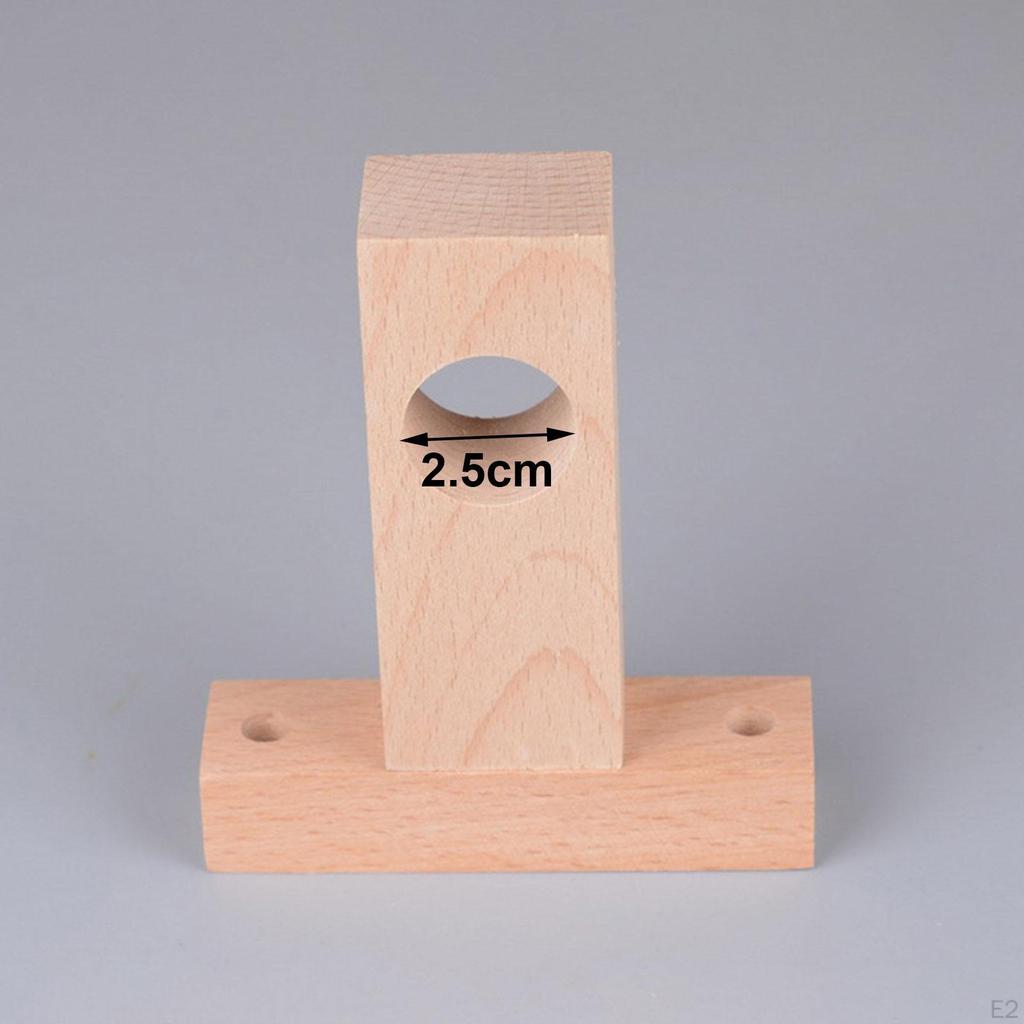 2 Pieces Curtain Rod Brackets Roman Pole Bracket Ceiling Hanging Hook Multipurpose Wooden Holder