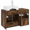 Bathroom Furniture Set 2 pcs Smoked Oak Wood Based Material