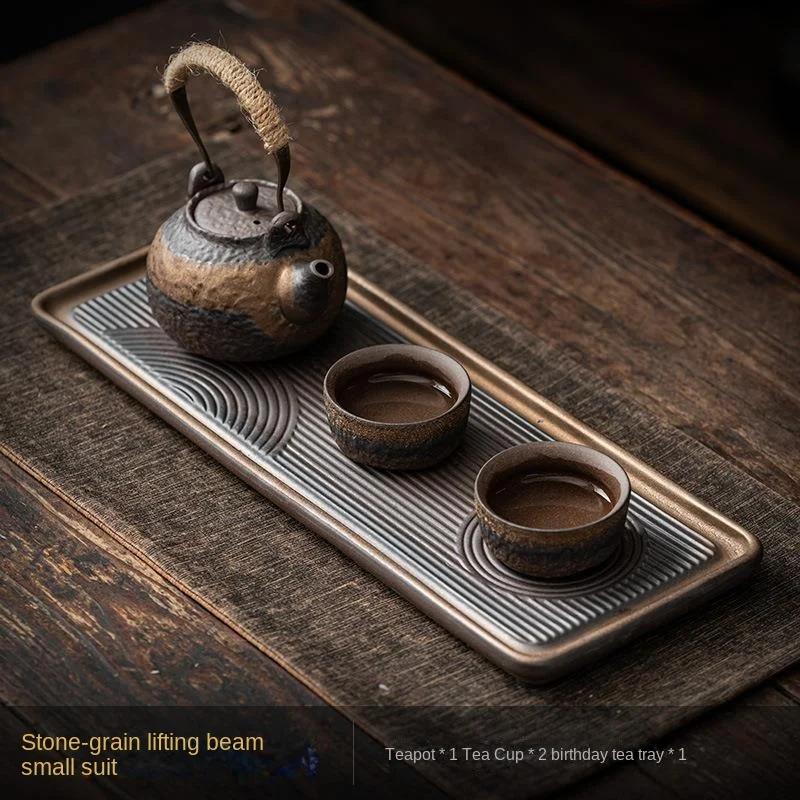 

Japanese Style Warm Tea Mini Set Chinese Kung Fu Tea Set One Pot Two Cups Stoneware Teacup Teapot and Saucer Ceramic Tea Set