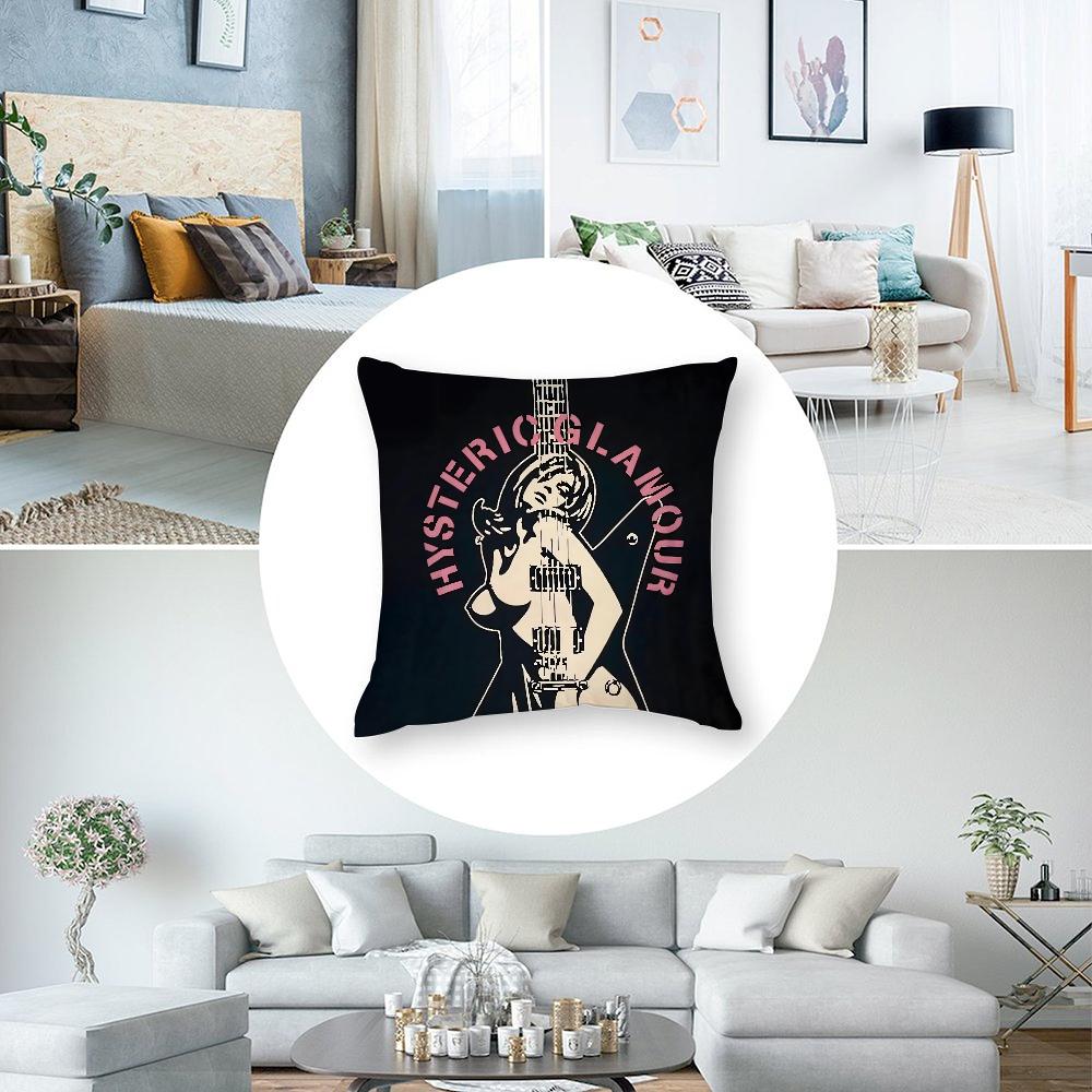 H-Hysterics G-Glamour Pillow Case Plush Fabric Soft Double Sided Print Sofa Cushion Cover Throw Pillow Covers