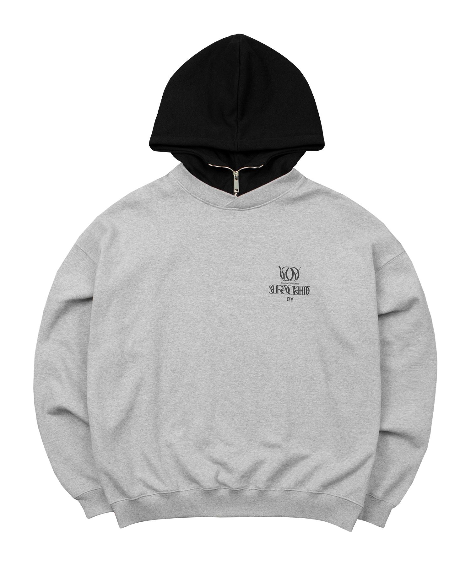 Oy Худи на молнии с логотипом-накладкой, воротником-стойкой - Серый Gray/One Size
