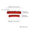 Red Mirror Hip Hop Grillz Set 8 Teeth Top Bottom Grills Y2K Party Cosplay Teeth Halloween Jewelry Men Women