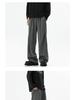 Unisex Dark Grey Paratrooper Pants - Spring/Autumn Loose Fit, Pleated, Wide-Leg Trend