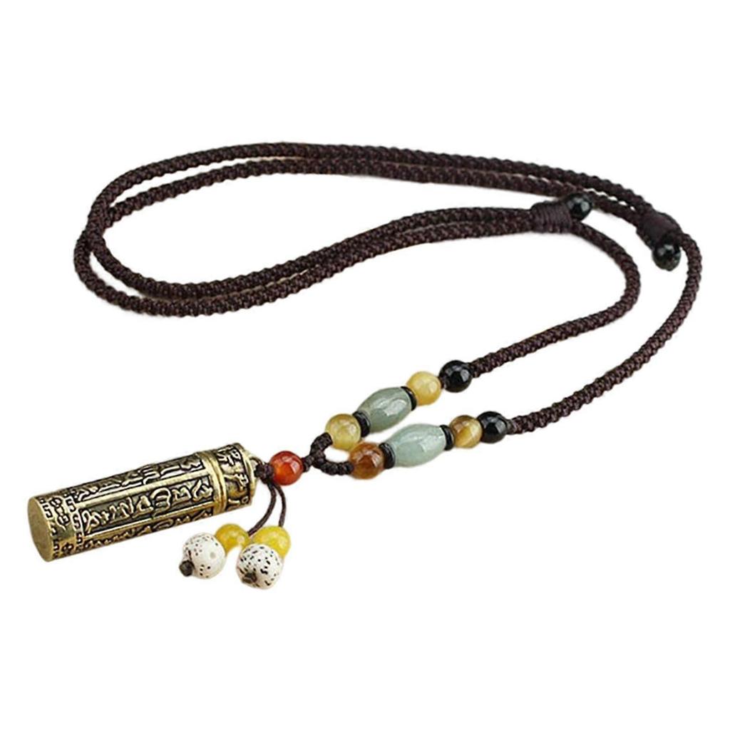 Tibetan Gawu Box Pendant Necklace Decoration Keepsake Religious Jewelry Tassel