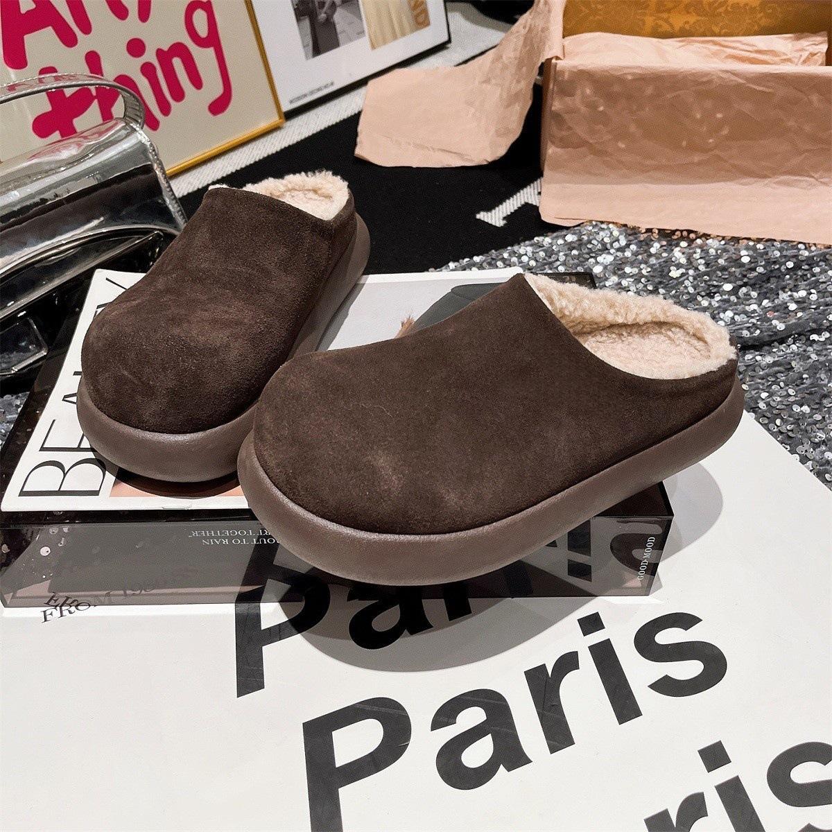 

Mao Mao Shoes Bag Head Birkenstocks Half Slippers Flat Bottom Small Potato Women S Shoes Shoes 35 коричневый
