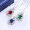 Fashion Brand Sterling Silver  Elegant Crystal Flower Pendant&necklaces for Women Delicate Zirconia  Choker Necklaces