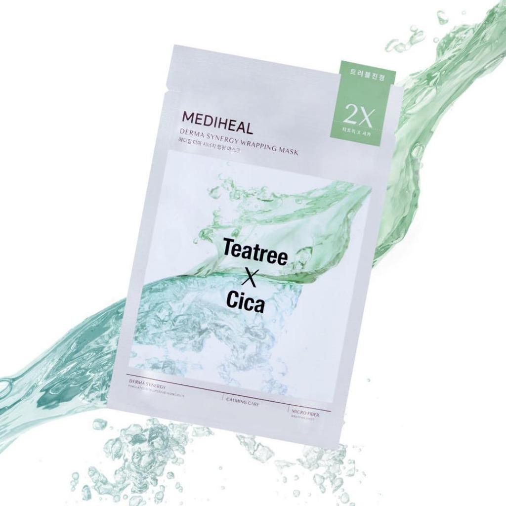 MEDIHEAL Derma Synergy Wrapping Mask Tea Tree Cica Soothing & Hydrating Sheet Mask 10 Sheets