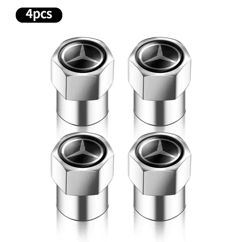 

For Mercedes Benz 4pcs Car Tire Valve Caps Emblem metal Cap Case For Mercedes Benz AMG W203 W204 W222 W221 W253 W205 W166 W167 W