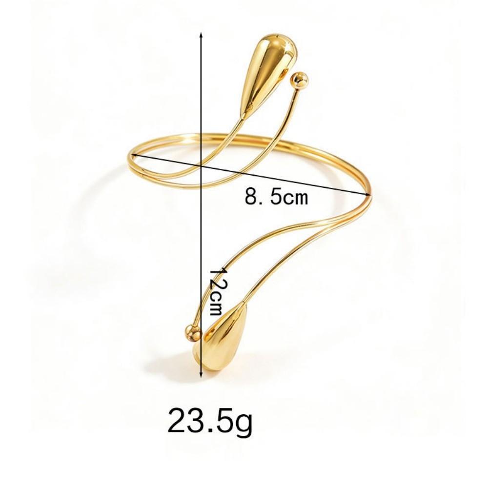 Spiral Twisted Open Cuff Armlet Geometric Water Drop Bangle Jewelry Accessories