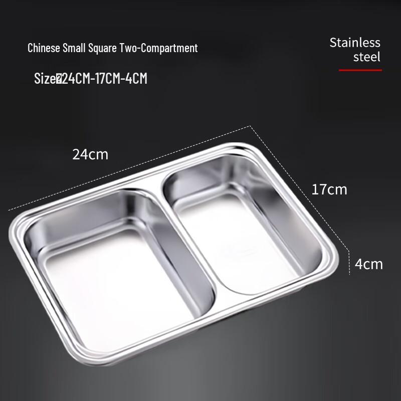 Deep 316 Stainless Steel 2-Compartment Meal Tray, 10-Pack