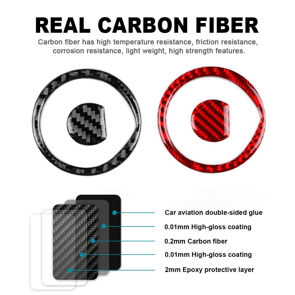 Real Soft Carbon Fiber Steering Wheel Trim Sticker For Mercedes Benz Smart 453 Fortwo/Forfour 2016 2017 2018 2019 2020 2025-2025