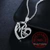 Letter Mom 925 Sterling Silver Fashion AAA Zirconia Crystal Charm Loves Heart Necklace & Pendant Women Mother's Day Gift For Mum