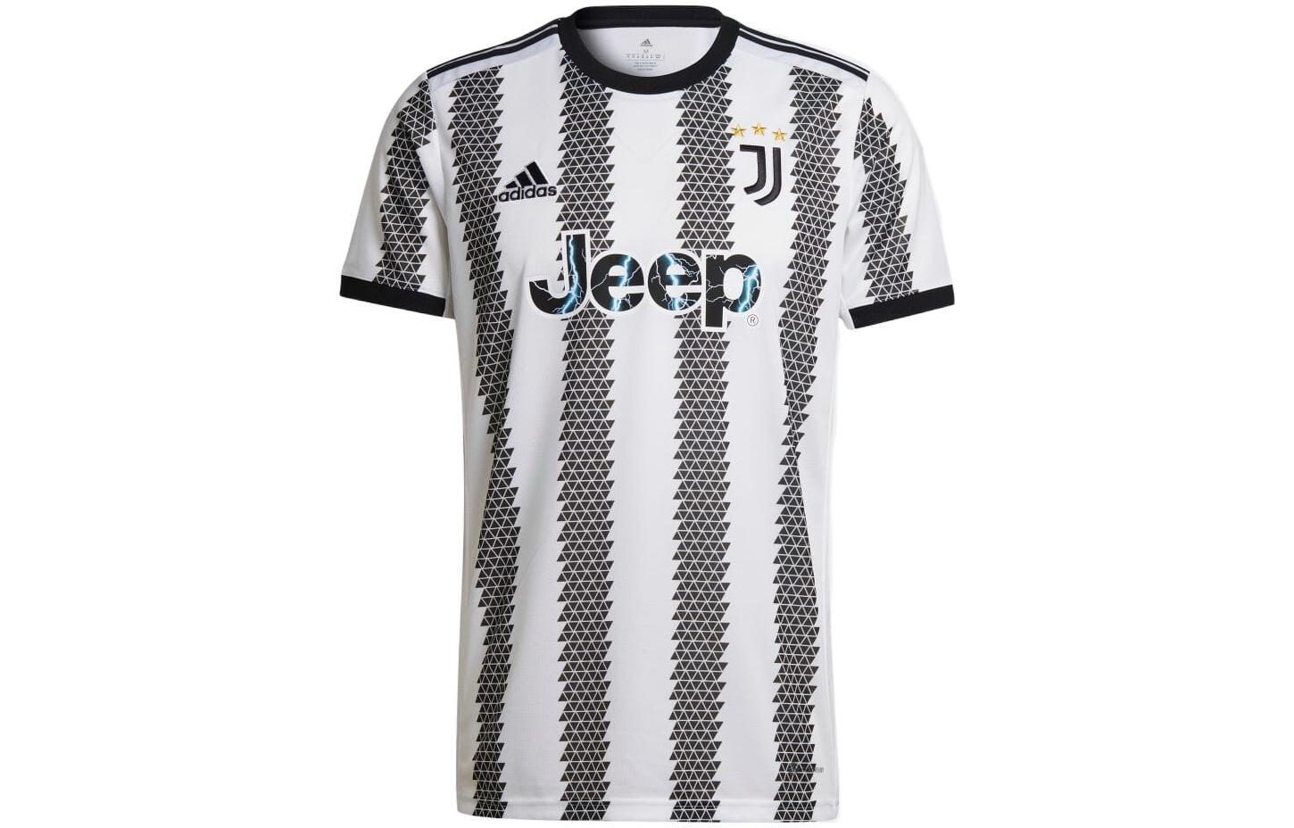 adidas Juventus Fan Embroidered Badge Geometric Stripe Soccer Jersey v3 H38907 S
