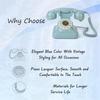 Retro Style Wired Dial Telephone Plug-in Home Fixed Landline Antique European Office Telephone Fashion Decoration Blue