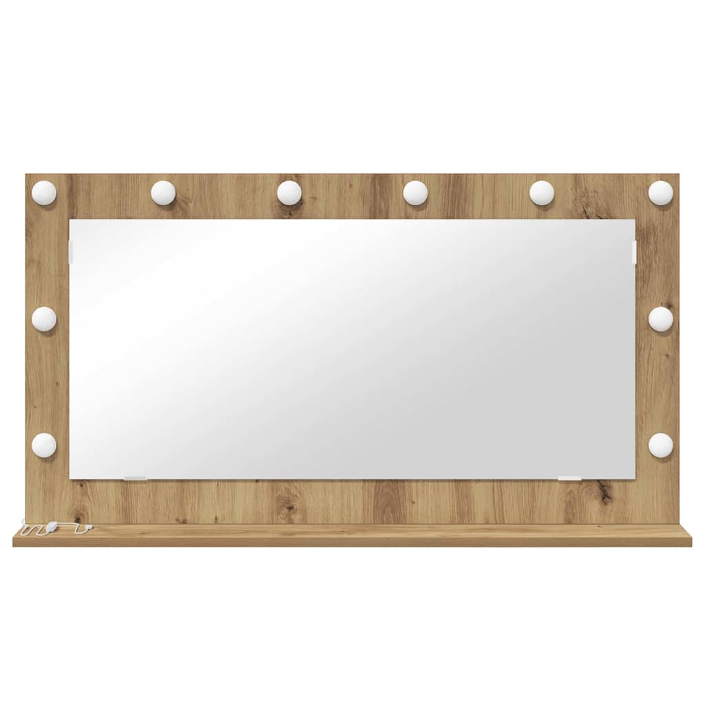 Rectangular Washbasin Mirror In Artisan Oak Finish 100 X 55 X 18 Cm