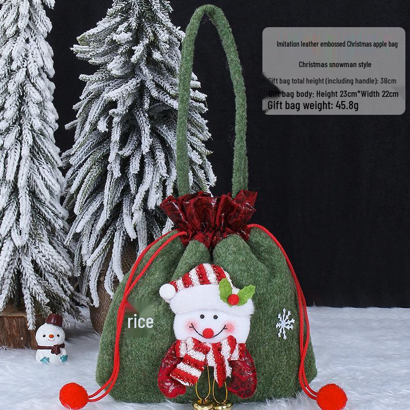 Internationale Weihnachts-Jutesack-Geschenktüten-Ornamente: Zeichentrick-Apfel- und Süßigkeitstüten für den Kindergarten