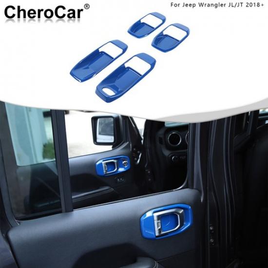 Interior Door Handle Bowl Trim Cover Accessories For Jeep Wrangler JLU JT 2018+