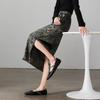 SOFSIL New Chinese Style Floral Print Midi Skirt