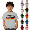 Camiseta Casual de Cuello Redondo para Niños con Estampado de Deutschland Manga Corta para Niños y Niñas Ajuste Suave y Cómodo