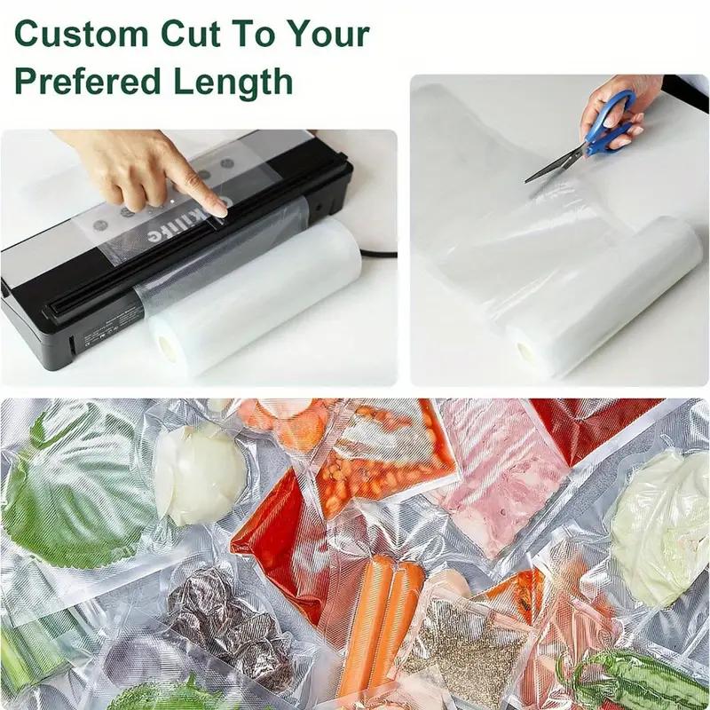 1Roll Free Vacuum Sealer Rolls - Reusable, Airtight Food Storage Bags for Freshness, Meat, Fruits, VegetablesVacuum Sealer Bag