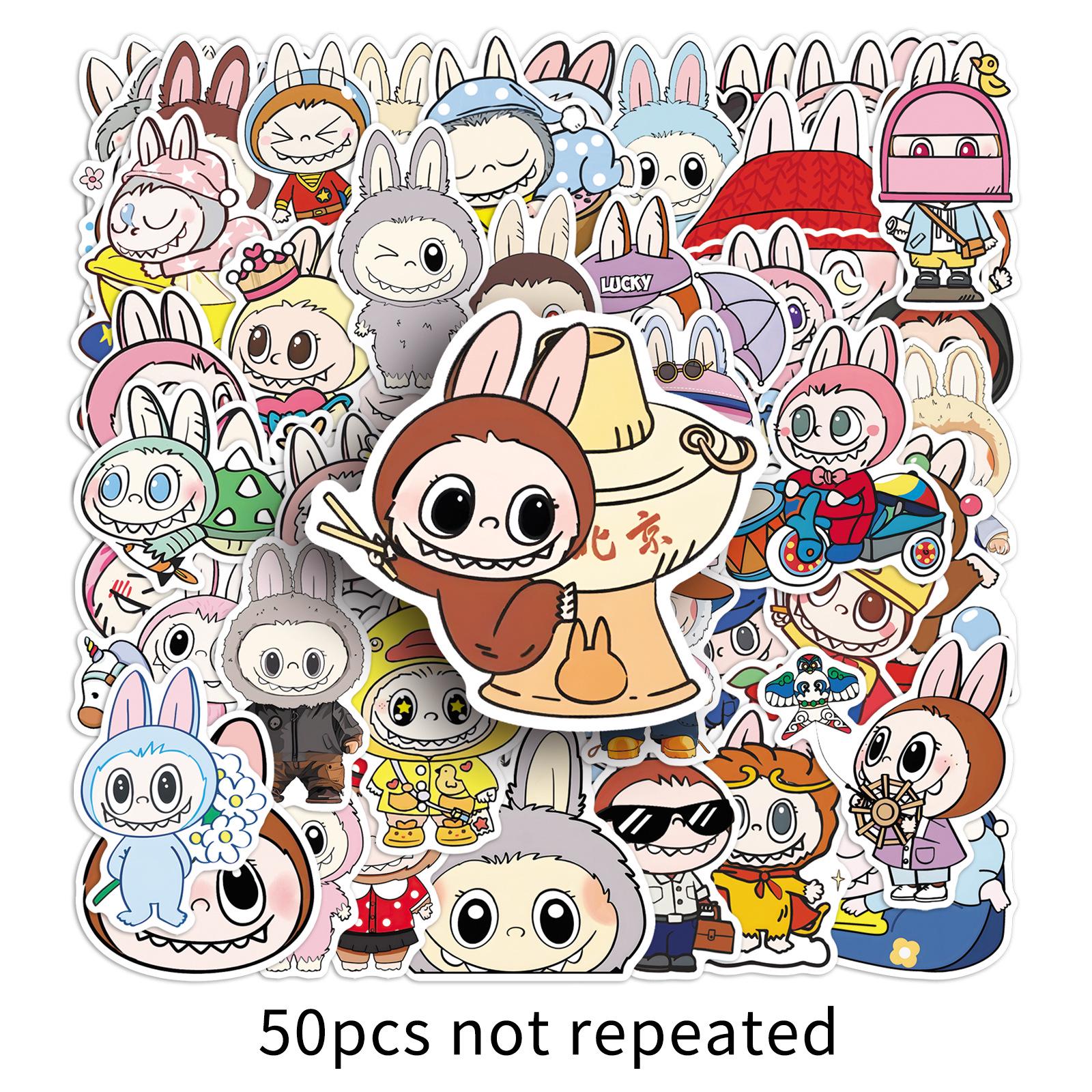 

50 Labubu Cartoon Stickers: Cute, Personality-Themed Decor for Water Cups & Phones