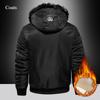 New Cotton-padded Men's Trend Plus Fleece Short Cotton-padded Jacket Young and Large Size Winter Coat with Hood
