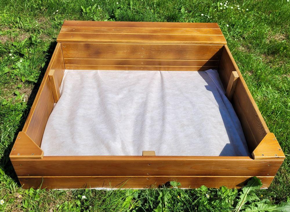 Sandpit with Storage Compartment Brown