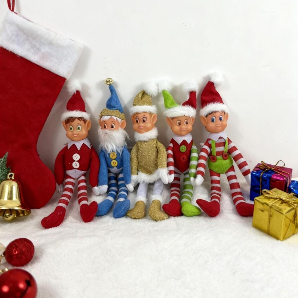 Christmas Elf Silicone Doll Ornament - Festive Atmosphere Bookshelf Decoration