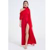 Sexy Off-the-Shoulder Patchwork Halter-Neck High-Waisted Slit Dress Women's Elegant and Flowing Slit Evening Gown Summer Dress