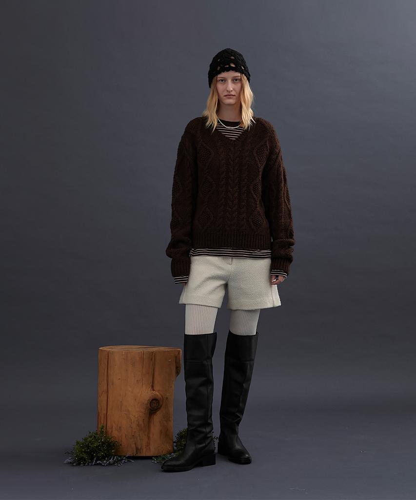 MOAT Ordinary Cable Knit (Wood Brown)
