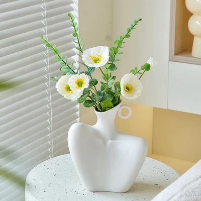 Vase Living Room Decoration Ceramic Vase Decoration Maison Flower Pot Decoration Home Artificial Flower Container Simple Body