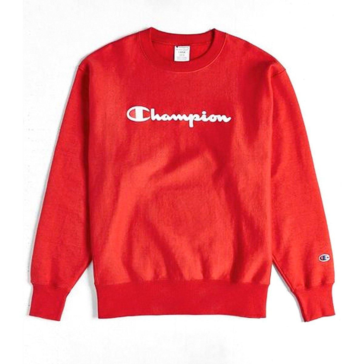 [Champion] Script Logo Crew Neck Sweatshirt Basic C3-H004 Men s C3-H004 Red XL (Equivalent to Japanese size XL)