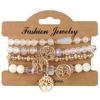 Bohemian Bracelet Beaded Tree of Life Alloy Elastic Stacking Wear Versatile Premium Light Luxury Explosive Bracelet