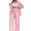 Women's Piece And Pants Suit Set Two High Waist Pants Set
