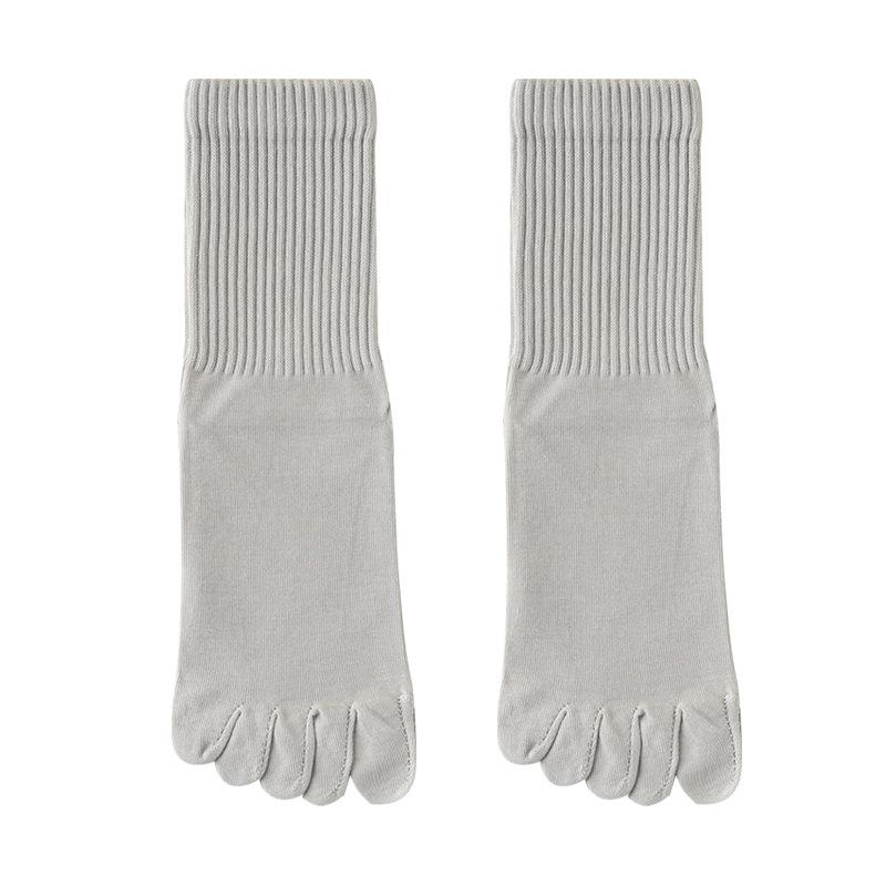 Men's Spring Five-finger Socks, Anti-pilling Boneless Sewn Mid-calf Socks, High-top Toe Split Socks, Cotton Socks