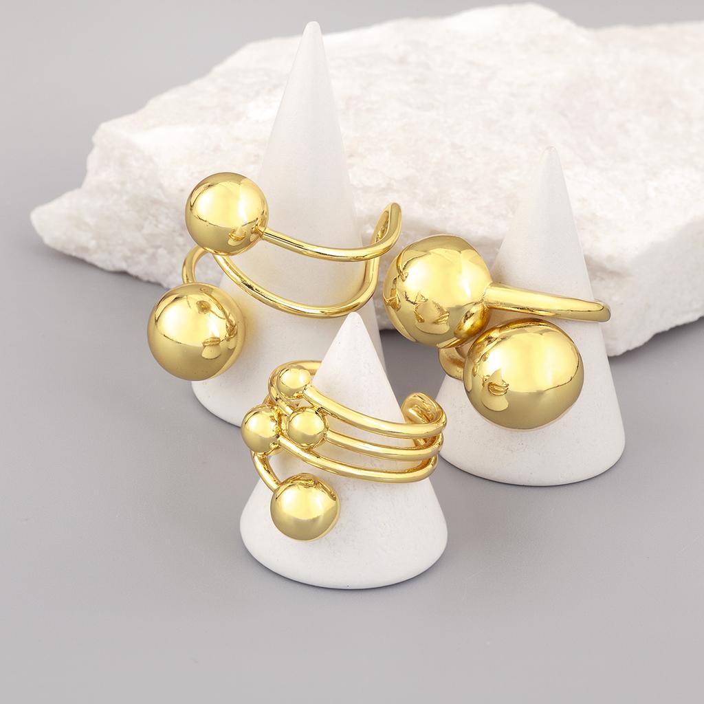 Nidin Classic New Design Spherical Multilayer Open Rings Adjustable For Female Male Hip-Hop Style Finger Jewelry Gift Wholesale