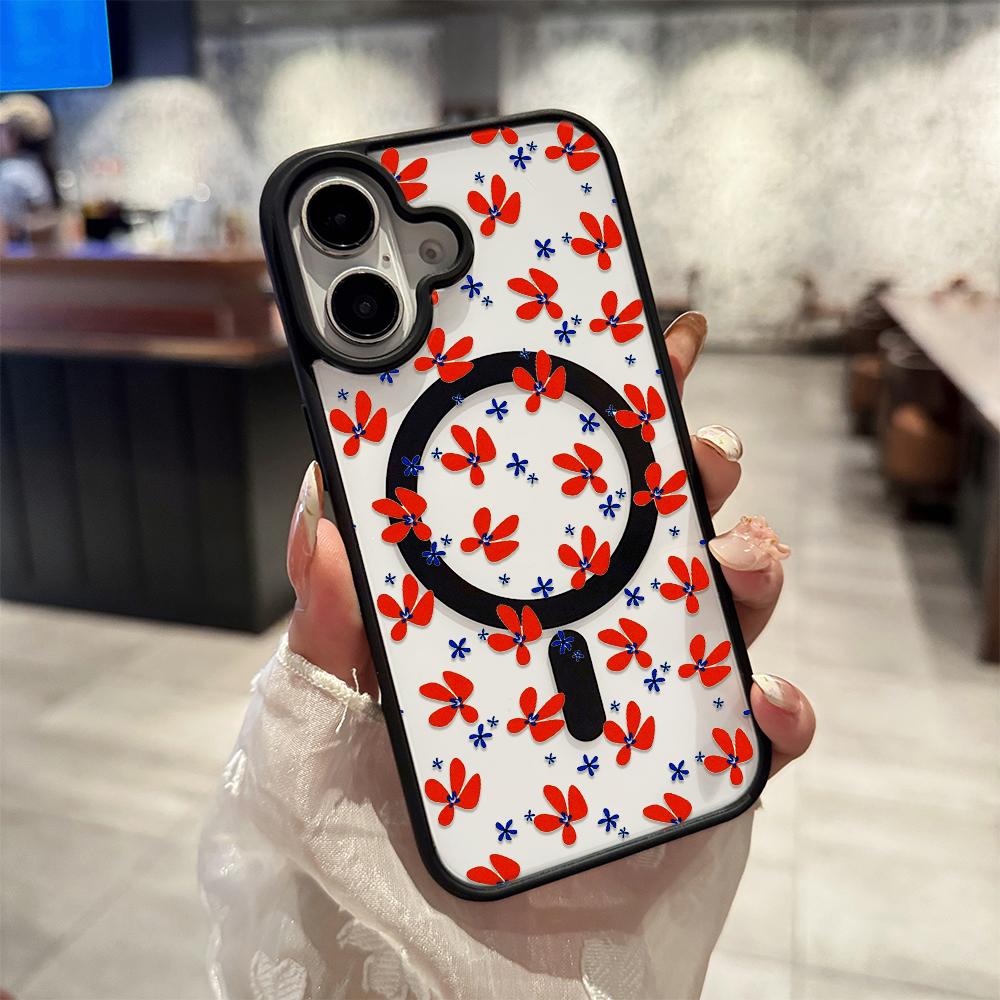 

Full Screen Of Red Roses Magnetic Phone Case For IPhone 17 Air 16 15 14 Plus 13 12 11 Pro Max MagSafe Cover Case Funda Bumber iphone 11 ProMax