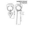 Personality Cold Wind Pentagram Love Pendant Ear Buckle Fashion Irregular Crystal Tassel Ear Ornament Woman