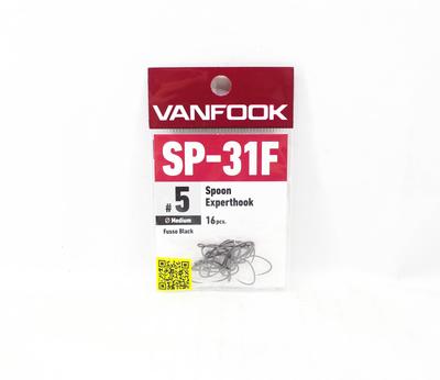 Vanfook SP-31F Spoon Expert Tamaño de Anzuelo Mediano 5, 16/paquete Negro (8965)