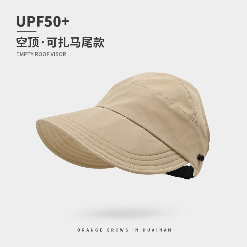 New Sike Ponytail Hat Women's Summer Empty Top Hat Ming Same Sunshade Sunscreen Hat Show Face Small Cap Road