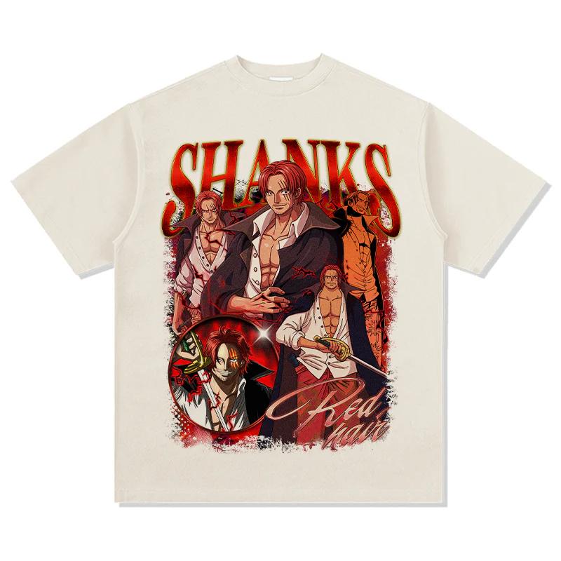 

One Piece Shanks TShirt Men Women Oversized 100 Cotton Trendy Streetwear Casual Short Sleeve Crew Neck Graphic Tee S