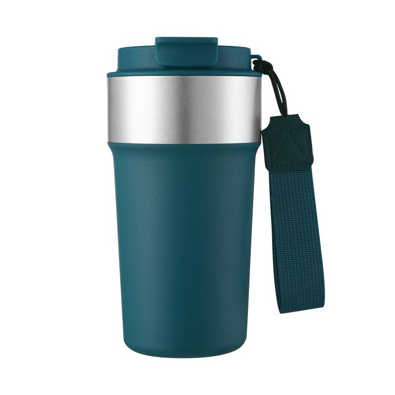 8th Gen 232g Stainless Steel Insulated Coffee Cup with Lanyard Straw, Portable for Car & Outdoor Use